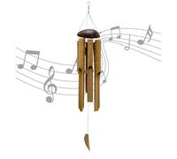 Large Bamboo Wind Chime for Garden, 54cm Wooden Outdoor Wind Chime with Coconut Shell Hanging Garden Ornament