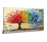 Large Banksy Canvas Wall Art Colorful Tree of Life Wall Art Abstract Flowers Butterfly Picture Prints Painting for Living Room Bedroom Poster Modern Aesthetic Artwork Home Decorations 20x40”