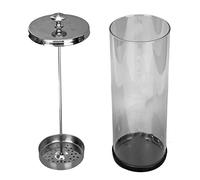 Large Barbicide Soaking Jar with Stainless Steel Cover for Barber Tools and Nail Salon Supplies - Glass Barber Jar for Cleaning Razors and Scissors