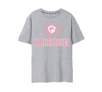 (Large) Barbie Short Sleeved T-Shirt (Womens Grey)
