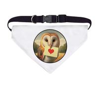Large 'Barn Owl Love Note' Dog/Cat/Pet Bandana (PD00063848)