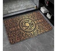 Large Bath Mat 60 X 90 Golden Retro Diatom Mud Bathroom Shower Floor Mats, Absorbent Bath Mat,Quick Dry Baths Mats Non Slip Washable,For Bedroom,Kitchen,Toilet, Door,Washing Table