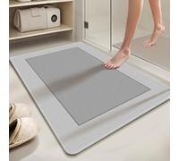 Large Bath Mat 60 X 90 Light Gray Diatom Mud Bathroom Shower Floor Mats, Absorbent Bath Mat,Quick Dry Baths Mats Non Slip Washable,For Bedroom,Kitchen,Toilet, Door,Washing Table