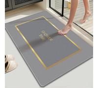 Large Bath Mat 60 X 90 Light Gray Diatom Mud Bathroom Shower Floor Mats, Absorbent Bath Mat,Quick Dry Baths Mats Non Slip Washable,For Bedroom,Kitchen,Toilet, Door,Washing Table