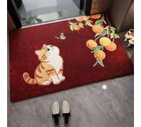 Large Bath Mat 60 X 90 Orange Cat Diatom Mud Bathroom Shower Floor Mats, Absorbent Bath Mat,Quick Dry Baths Mats Non Slip Washable,For Bedroom,Kitchen,Toilet, Door,Washing Table
