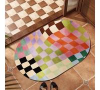 Large Bath Mat 60 X 90 Pink Orange Diatom Mud Bathroom Shower Floor Mats, Absorbent Bath Mat,Quick Dry Baths Mats Non Slip Washable,For Bedroom,Kitchen,Toilet, Door,Washing Table