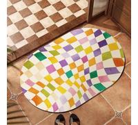 Large Bath Mat 60 X 90 Purple Green Diatom Mud Bathroom Shower Floor Mats, Absorbent Bath Mat,Quick Dry Baths Mats Non Slip Washable,For Bedroom,Kitchen,Toilet, Door,Washing Table