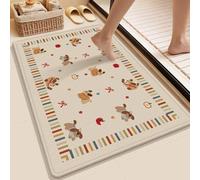 Large Bath Mat 60 X 90 Red Apple Diatom Mud Bathroom Shower Floor Mats, Absorbent Bath Mat,Quick Dry Baths Mats Non Slip Washable,For Bedroom,Kitchen,Toilet, Door,Washing Table