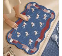 Large Bath Mat 60 X 90 Red White Diatom Mud Bathroom Shower Floor Mats, Absorbent Bath Mat,Quick Dry Baths Mats Non Slip Washable,For Bedroom,Kitchen,Toilet, Door,Washing Table