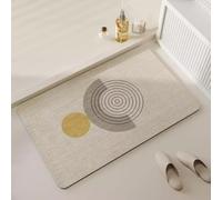 Large Bath Mat 60 x 90 Yellow Circle Diatom Mud Absorbent Bath Mat durable