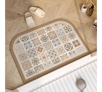 Large Bath Mat 60 X 90 Yellow Retro Diatom Mud Bathroom Shower Floor Mats, Absorbent Bath Mat,Quick Dry Baths Mats Non Slip Washable,For Bedroom,Kitchen,Toilet, Door,Washing Table