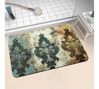 Large Bath Mat Non Slip Bathroom Mat Quick Drying Bathroom Carpet Rubber Bottom, Bathtub Shower Floor Rugs Washable, Soft Rug for Bath Decoration, Kitchen Bathmat Toilet Vintage 80x120cm 16-1332