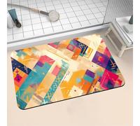 Large Bath Mat Non Slip Bathroom Mat Quick Drying Bathroom Carpet Rubber Bottom, Bathtub Shower Floor Rugs Washable, Soft Rug for Bath Decoration, Kitchen Bathmat Toilet Rainbow 70x140cm 16-1338