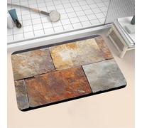 Large Bath Mat Non Slip Bathroom Mat Quick Drying Bathroom Carpet Rubber Bottom, Bathtub Shower Floor Rugs Washable, Soft Rug for Bath Decoration, Kitchen Bathmat Toilet Terracotta 70x120cm 16-1378