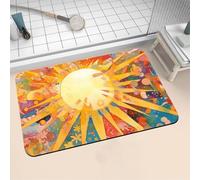 Large Bath Mat Non Slip Bathroom Mat Quick Drying Bathroom Carpet Rubber Bottom, Bathtub Shower Floor Rugs Washable, Soft Rug for Bath Decoration, Kitchen Bathmat Toilet Sunflower 150x220cm 16-1322