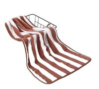 Large Bath Towel,Bathroom Towels 2PC 35x75cm Stripes Absorbent Quick Drying Bath Towel Sets Soft Adults Face Hand Towels Bathroom Microfiber Swim(Brown)