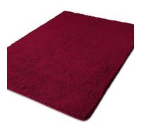Large Bathroom Rug 40"x60" Thick Chenille Long Bath Mat | Absorbent and Washable Extra Large Bath Rug Non-Slip, Soft Runner Rug for Bathroom, Shower, Sink - (Vivid Burgundy)