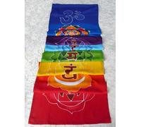 Large Batik Rainbow Chakra Meditation Cotton Wall Hanging - Hand Made in Bali