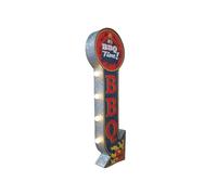 Large BBQ Light Up Arrow Sign Diner Retro Plaque Wall Decor for Home, Bar, or Party - Illuminate Your Space with This Fun and Stylish LED Sign!