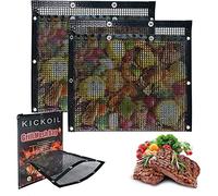 Large BBQ Mesh Grill Bags Set 2 Reusable Non-Stick Grill Net for Charcoal Gas Electric Grills&Smokers BBQ Lover Heat Resistant Barbecue Bag Vegetables Grilling Basket Grill Accessories Outdoor Cooking