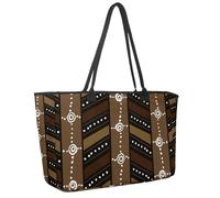 Large Beach Bag for Women, African Dark Symbol Pattern Travel Tote with Pockets Waterproof Shoulder Handbag