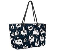 Large Beach Bag for Women, Cartoon Halloween Ghosts Pattern Travel Tote with Pockets Waterproof Shoulder Handbag