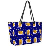 Large Beach Bag for Women, Cute Sleeping Ginger Car on White Pillow Cat Stars Pattern Travel Tote with Pockets Waterproof Shoulder Handbag