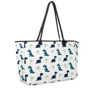 Large Beach Bag for Women, Dinosaur Animal Monster Pattern Travel Tote with Pockets Waterproof Shoulder Handbag