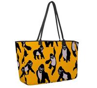 Large Beach Bag for Women, Gorillas Animal Pattern Travel Tote with Pockets Waterproof Shoulder Handbag