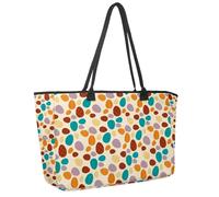 Large Beach Bag for Women, Pebble Stone Shape Travel Tote with Pockets Waterproof Shoulder Handbag