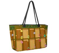 Large Beach Bag for Women, Times tables diagram with flowers Travel Tote with Pockets Waterproof Shoulder Handbag