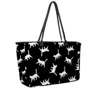 Large Beach Bag for Women, White Cats Cute Animal Pattern Travel Tote with Pockets Waterproof Shoulder Handbag