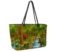 Large Beach Bag for Women, Wild Animals Travel Tote with Pockets Waterproof Shoulder Handbag