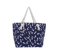 Large Beach Bag with Zipper 58 x 38 x 18 cm Maritime Design Seagull Blue White Shopper Shoulder Bag Yacht Style