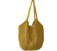 Large Beach Tote Bag for Women Crochet Knit Beach Bag with Open Top Lightweight & Durable Boho Beach Minimalist Holiday Yellow Large Capacity Tote Bag for Beach Swimming Pool Travel Holiday Picnic