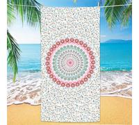 Large Beach Towel 200 X 100Fresh Green Pink Pattern Quick Dry Microfibre Beach Towel For Adults Lightweight For Women Men Sun Lounger Travel Swim Holiday Sport
