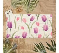 Large Beach Towel 60x120cm Beige tulip Microfibre Beach Towel Sand Free, Lightweight Quick Dry Towel With Bag, Compact and Thin Sports Yoga Gym Travel Towels for Women Men Beaches Accessories U-379