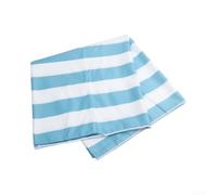 Large Beach Towel Cover 31x63in with Flap Pockets(Blue Stripes) | Quick-dry fleece, no sliding design, fits standard loungers, mint green stripe, beach pool patio