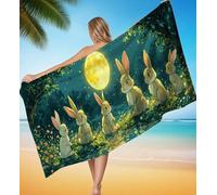 Large Beach Towels for Adults 100x200 cm, Moon Rabbit Microfibre Towel, Swimming Quick Dry Sand Free Lightweight Beach Towels Accessories, Gym Towel Men, Travel, Pool, Holiday, Camping, Sports P-11963