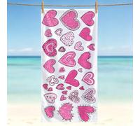 Large Beach Towels for Adults - Microfibre Simple Quick Dry Towel - Super Absorbent Beach Towel for Swim 120 x 60 cm - (1 Piece) Soft Large Bath Towels, Sand Free, Lightweight - Multi, Love 0l-704