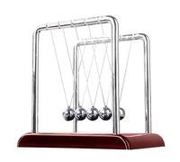 Large Beads Newtons Cradle Balance Balls - Classic Desk Toy, 5 Ball Swing, Stress Relief Gadget | Physics Experiment Model, Educational Desktop Decoration for Kids Adults Office