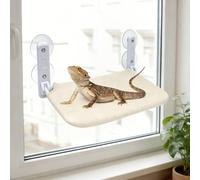 Large Bearded Dragon Hammock Foldable Reptile Lounger with Powerful Suction Cup Soft Lizard Window Perch Reptile Bed Breathable Bearded Dragon Accessories for Lizard Gecko Chameleon