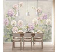 Large Beautiful Clover Floral Mural Wallpaper 180×120cm Aesthetic Flower Photo Wallpaper, Wall Mural Sticker for Bedroom Living Room Hallway Sofa Backdrop Wall Decor 180×120cm (WxH) (71×47Inch)