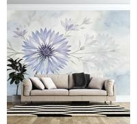 Large Beautiful Cornflower Floral Mural Wallpaper 371×280cm Aesthetic Flower Photo Wallpaper, Wall Mural Sticker for Bedroom Living Room Hallway Sofa Backdrop Wall Decor 371×280cm (WxH) (146×110I