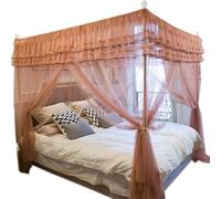Large Bed Canopy Mosquito Net, Easy Install With 3 Openings, Perfect For Daybed, Wedding Decor, And Gifts - Elegant Square Curtains For Ultimate Protection Light Brown Full