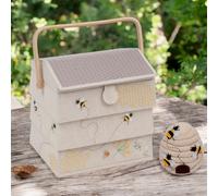 LARGE BEE HIVE SEWING BASKET BOX & MATCHING PIN CUSHION Fabulous Design