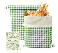 Large Beeswax Bread Bags for Homemade Bread Sourdough Bread Bags Bread Storage Reusable Healthy Materials Keep Fresh Lock Moisture Ideal for Bread Bread Storage for Homemade Bread Cotton 2 Pack 17X13