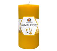 Large Beeswax Pillar Candles 1 Pack 100% Pure Bees Wax Candles for Home 100 Hour Candle Size 3x6 Natural Yellow by Lacaser