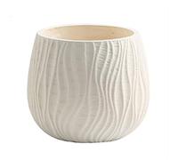 Large Beige Cement Flower Pots Simple Round Planters for Indoor/Outdoor Use Ideal for Green Plants & Floriculture Durable Stylish Water Pattern Design