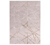Large Beige Rug with Gold Scoring - 340 x 240 cm - Aurora